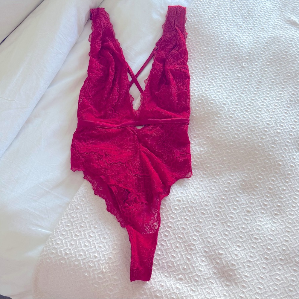 Victoria Secret Red thong bodysuit / Teddy size XL